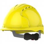 JSP Evo3 Yellow Vented Wheel-Ratchet Safety Helmet ARC12610
