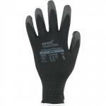 Arco Essentials Black PU-Coated Polyester Work Gloves 6 (Pack of 12) ARC13505