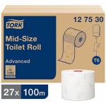 Tork Advanced T6 White Mid-Size Toilet Roll 100m (Pack of 27) ARC47588