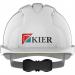 JSP Evo3 White Vented Wheel-Ratchet Helmet + Kier A5742 Logo ARC76295