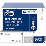 Tork Xpress Universal H2 Blue Z-Fold Paper Towel (Pack of 12) ARC77661
