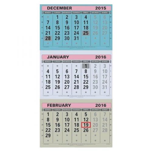 AtaGlance Large Wall Calendar 3 Month To View ATTML16 Calendars