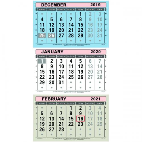3 Month View Calendar 2025