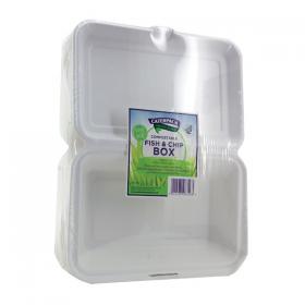 Caterpack Biodegradable Hinged Fish and Chip Container (Pack of 50) RY10573 / B030 AU06356