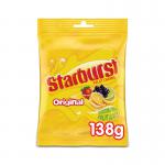 Starburst Chewy Sweets Fruit Flavour Pouch Bag 138g (Pack of 12) 124830 AU54625