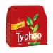 This photo shows a pack of 440 Typhoo tea bags, labeled One Cup Tea Bags. The packaging is bright and bold, with the brand name prominently displayed. The tea bags themselves appear to be individually wrapped and the pack is quite large, likely suitable for frequent tea drinkers.