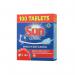 In the photo, there is a pack of Henkel Dishwasher Tablets Sun Professional Dishwasher Tablets. The package contains 100 tablets and has the brand name and product name prominently displayed. The tablets are circular in shape and are a bright blue color. The packaging also features images of sparkling clean dishes to convey effectiveness.