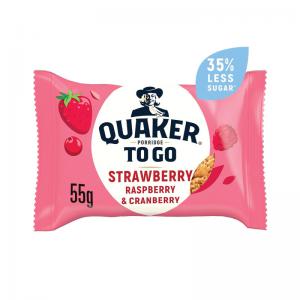 Quaker Porridge To Go Mixed Berries Breakfast 2x6 Bars Pack of 12
