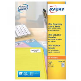 Avery Laser Mini Labels 46mmx11.1mm 84 Per Sheet White (Pack of 8400) L7656-100 AV00039