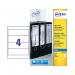 Avery Inkj L/Arch Filing Labels 4 Per Sheet Wht (Pack of 100) J8171-25 AV00205