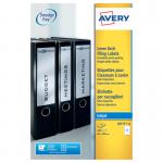 The photo shows a pack of Avery Inkjet LArch Filing Labels, with 4 labels per sheet. The labels are white in color and there are 100 labels in the pack. The label sheet has the product name and brand Avery printed on it.