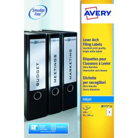 Avery Inkj L/Arch Filing Labels 4 Per Sheet Wht (Pack of 100) J8171-25 AV00205