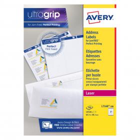 Avery Ultragrip Laser Labels 63.5x38.1mm Wht (Pack of 10500) L7160-500 AV00842