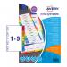 Avery Mylar Readyindex 90gsm 1-5 Punched 01733501 AV01405