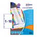 Avery Readyindex Mylar 1-10 Punched 01735501 AV01407