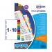 Avery Mylar Readyindex 1-10 Extra Wide Punched 05065501 AV01869
