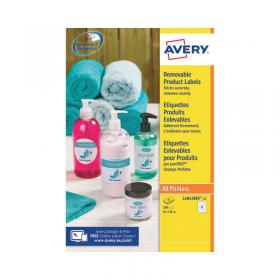 Avery Removable Labels Round 63.5mm Dia 8 Per Sheet Wht (Pack of 200) L4852REV-25 AV02134