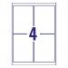 Avery Weatherproof Shipping Label 4 Per Sheet (Pack of 100) L7994-25 AV04916