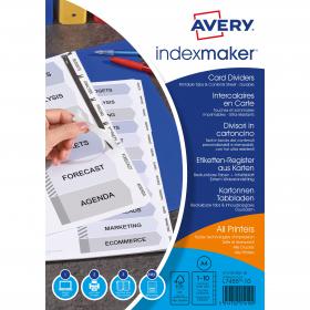 Avery Index Maker Divider 10-Part Punched A4 White 01812061 AV07569
