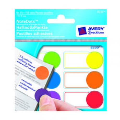 avery dot jots label 44x19mm assorted colours 150 labels