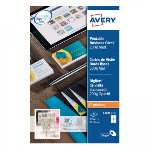 Avery Multipurpose Business Cards Matte White Pack of 250 C32011-25