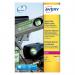 This photo features a pack of Avery Heavy Duty Labels, specifically the Laser Label Heavy Duty version with 14 labels per sheet. The labels are white in color and there are 280 labels in the pack.