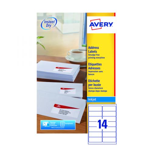 Avery Inkjet Address Labels 14 Per Sheet White (Pack Of AV10617