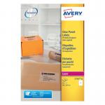The photo features a pack of 25 Avery Laser Labels, specifically designed for parcels. Each label has a clear background and can print one label per sheet. Perfect for organizing and labeling packages with ease.