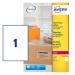 Avery Laser Parcel Label 1 Per Sheet Clear (Pack of 25) L7567-25