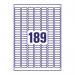 Avery Inkjet Mini Labels 189 Per Sheet White (Pack of 4725) J8658-25 AV10633