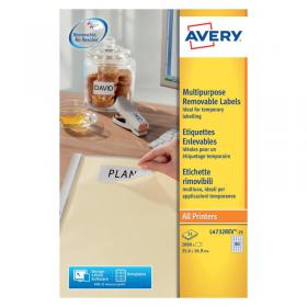 Avery Removable Labels 80 Per Sheet White (Pack of 2000) L4732REV-25 AV10636