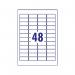 Avery Removable Labels 48 Per Sheet White (Pack of 1200) L4736REV-25 AV10637