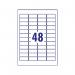 Avery Removable Labels 48 Per Sheet White (Pack of 1200) L4736REV-25 AV10637