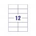 Avery Removable Labels 12 Per Sheet White (Pack of 300) L4743REV-25 AV10639