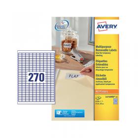 Avery Laser Mini Labels 17.8x10mm 270 per sheet White (6750 Pack) L4730REV-25 AV10641