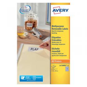 Avery Laser Mini Labels 17.8x10mm 270 per sheet White (Pack of 6750) L4730REV-25 AV10641