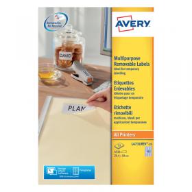 Avery Laser Mini Labels 25.4x10mm 189 per sheet White (Pack of 4725) L4731REV-25 AV10642