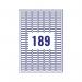 Avery Laser Mini Labels 25.4x10mm 189 per sheet White (Pack of 4725) L4731REV-25 AV10642