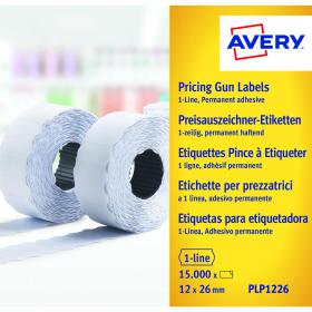 Avery Dennison 1-Line Permanent Label 12x26mm White (Pack of 15000) WP1226 AV11226