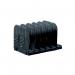 In the photograph, a set of Avery Books & Magazine Racks are visible. The racks are modular and have six parts, with a sleek black finish. The product code, AV12433, is not visible.