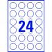 Avery Removable Labels 37mm dia 24 Per Sheet White (Pack of 600) L4851REV-25 AV13413