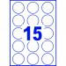 Avery Removable Labels 51mm dia 15 PSht Wht (Pack of 375) L4853REV-25 AV13415