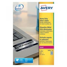 Avery Laser Label H-Duty 10 Per Sheet Silver (Pack of 200) L6012-20 AV13612