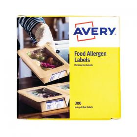 Avery Pre-Printed Allergen Food Labels 98x40mm (Pack of 300) ALL9840 AV14673