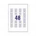 Avery Laser Mini Labels 22x12mm 48 Per Sheet Clear (1200 Pack) L7553-25 AV17780