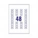 Avery Laser Mini Labels 22x12mm 48 Per Sheet Clear (1200 Pack) L7553-25 AV17780