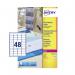 Avery Laser Mini Labels 22x12mm 48 Per Sheet Clear (Pack of 1200) L7553-25 AV17780