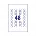 Avery Laser Mini Labels 22x12mm 48 Per Sheet Clear (Pack of 1200) L7553-25 AV17780