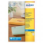 This photo features a pack of 350 Avery Inkjet Address Labels, with 14 labels per sheet. The labels are clear and are neatly stacked together, ready to be used for labeling and organizing.
