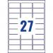Avery Self- Adhes Name Badge 27 Per Sheet White (Pack of 540) L4784-20 AV21004